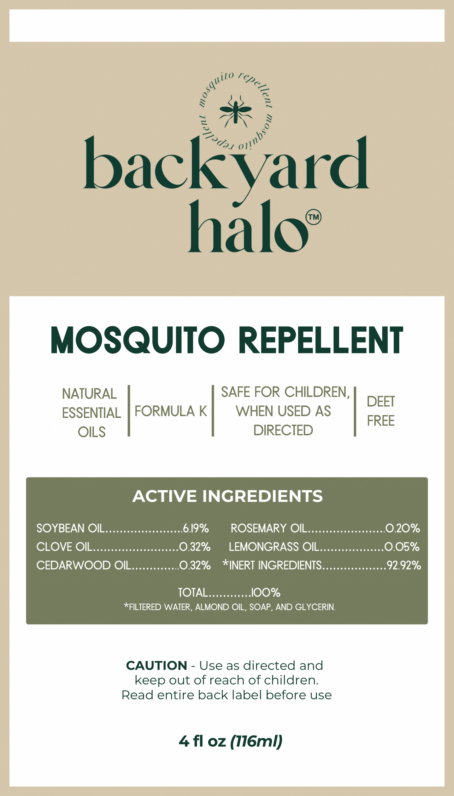 Natural Mosquito Repellent Spray - 4oz